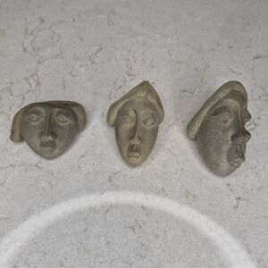 J.‎ R. Laratte Face Sculpture Lot Of 3